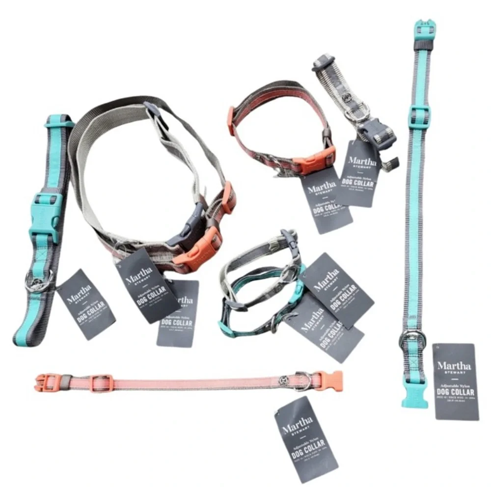 2 for $15 Martha Stewart Pet Accessories Adjustable Dog Collar NWT